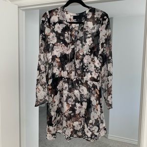 Intermix Long-sleeve Floral Mini Dress | Medium